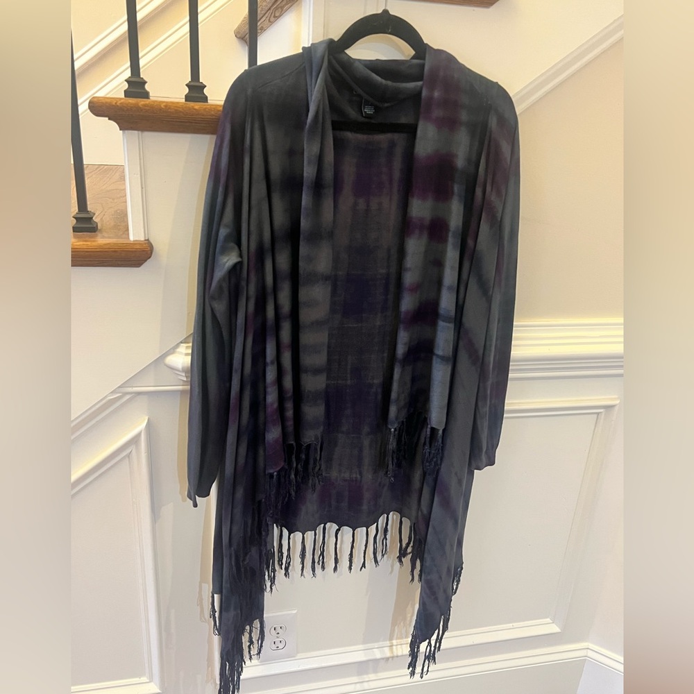 Cynthia Rowley Tie Dye cape style cardigan